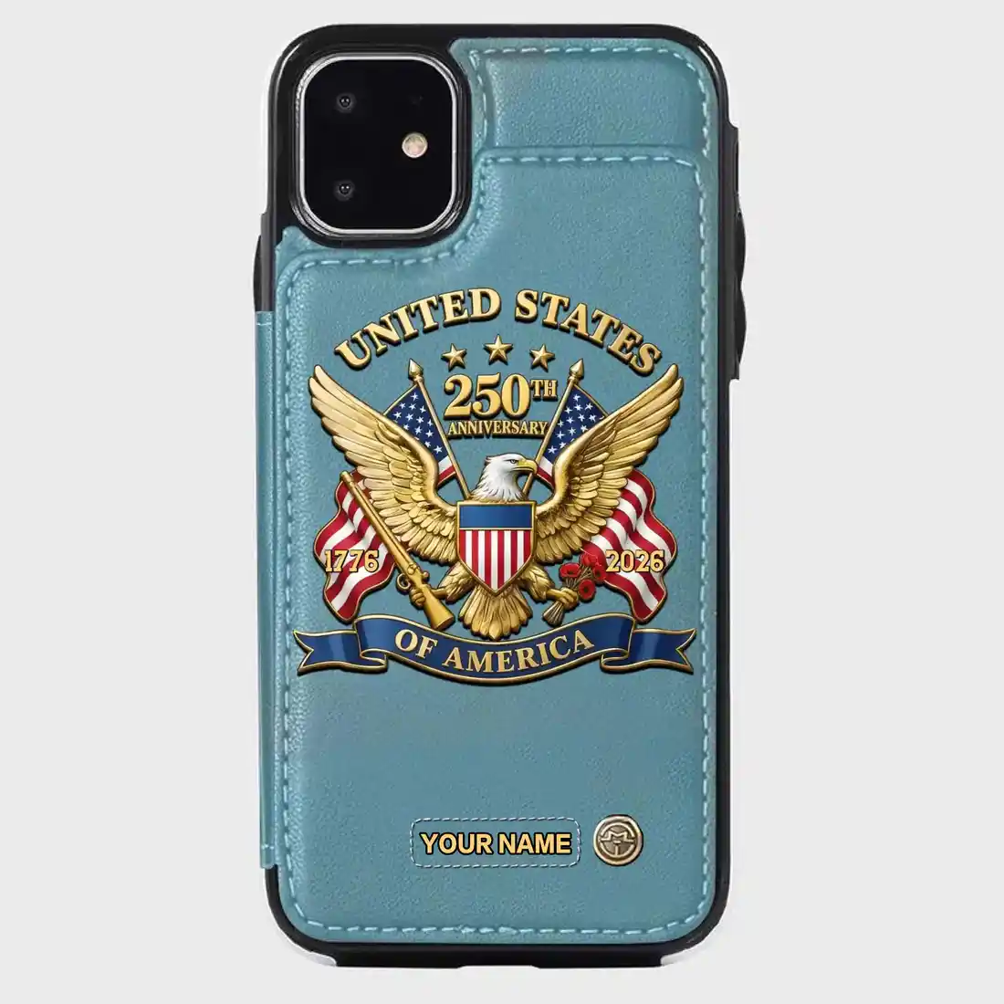 United States 250th Anniversary Custom Wallet Phone Case Personalized Leather Cover
